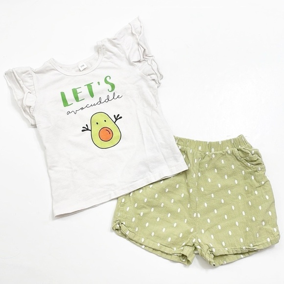 Toddler girls avocado print matching set - Picture 1 of 3